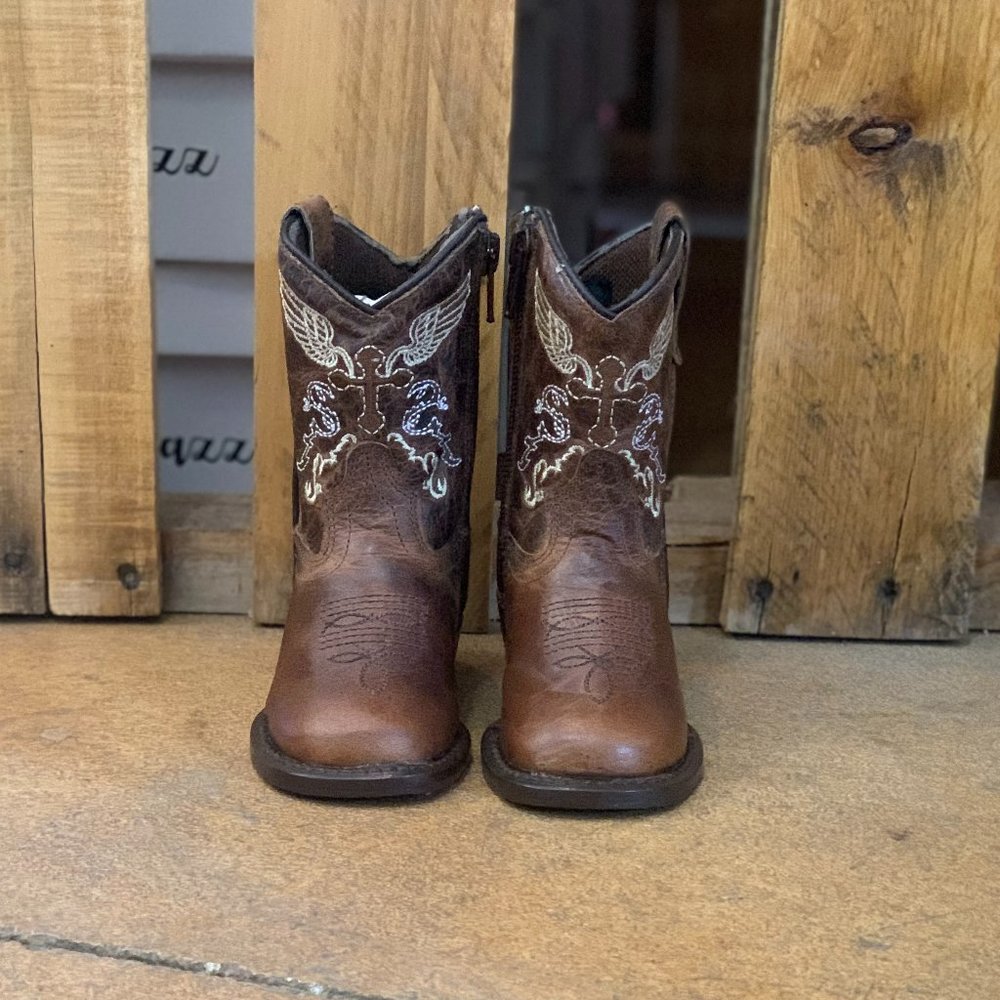 TuffRider Toddler's Sequoia Square Toe Western Boot - BROWN